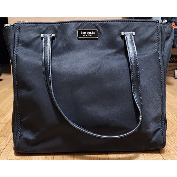 Kate Spade New York Dawn Tote Bag Medium Black Purse Magnetic Snap Zipper Logo - Picture 1 of 16
